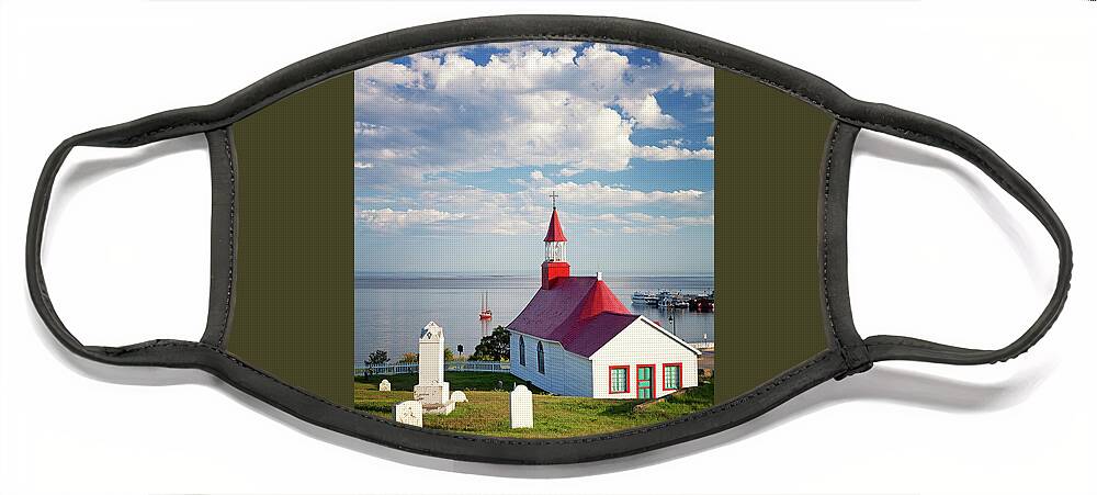 America Face Mask featuring the photograph Tadoussac Chapel #1 by Jane Rix