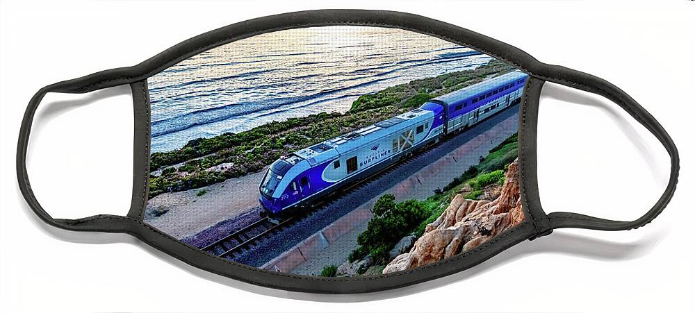Amtrak Face Mask featuring the photograph The Amtrak 584 to San Diego by David Levin
