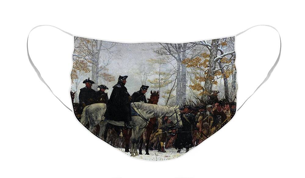 March Face Mask featuring the painting The March to Valley Forge by William Trego