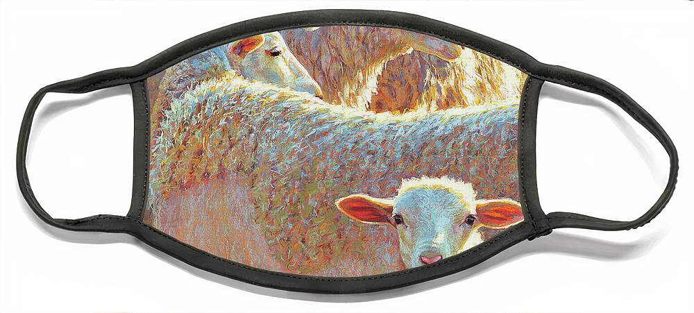 Sheep Face Mask featuring the pastel They don't see what she sees #1 by Rita Kirkman