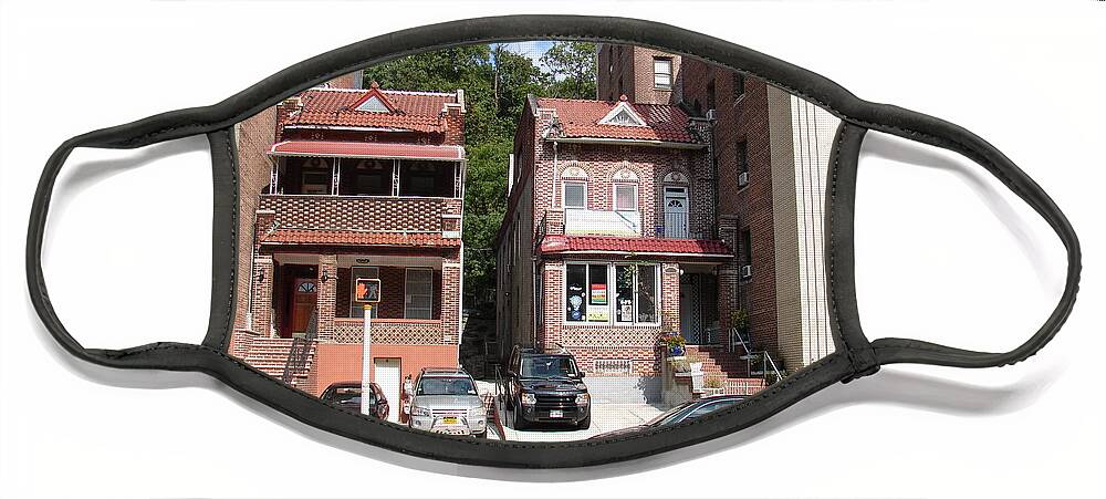 Inwood Face Mask featuring the photograph Twin Houses by Cole Thompson