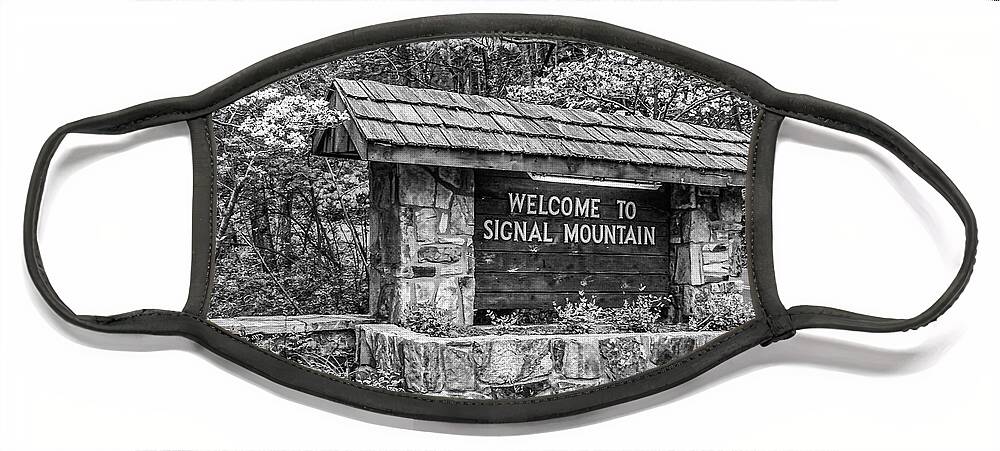 Welcome Face Mask featuring the photograph Welcome to Signal Mountain Spring #1 by Tom and Pat Cory