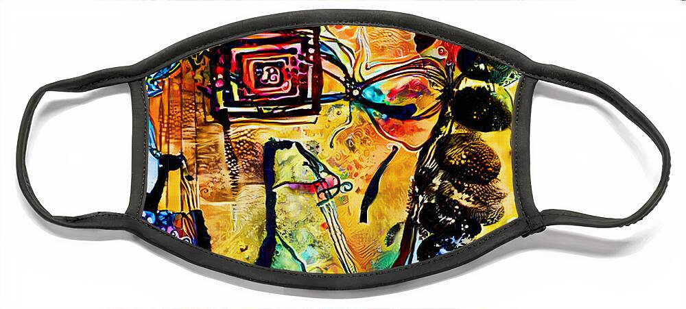 Contemporary Art Face Mask featuring the digital art 107 by Jeremiah Ray