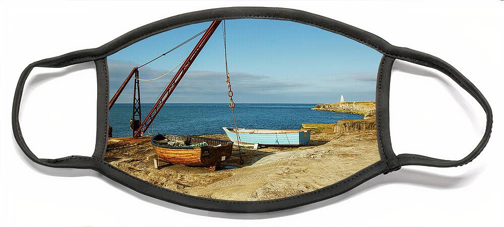 Portland Face Mask featuring the photograph Morning at Portland Bill Lighthouse #13 by Ian Middleton