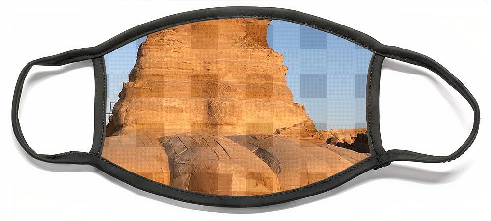 Giza Face Mask featuring the photograph Great Sphinx #16 by Trevor Grassi