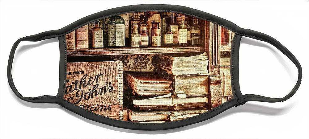 Sherbrooke Face Mask featuring the photograph 18th Century Pharmacy by Tatiana Travelways