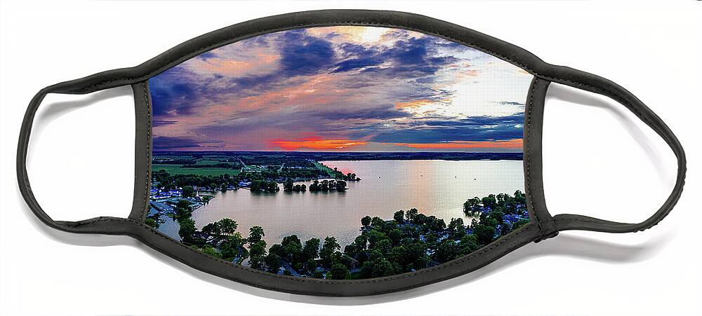  Face Mask featuring the photograph Lake Sunset #19 by Brian Jones
