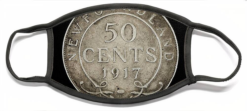Coin Face Mask featuring the photograph 1917 Newfoundland 50 Cents by Amelia Pearn