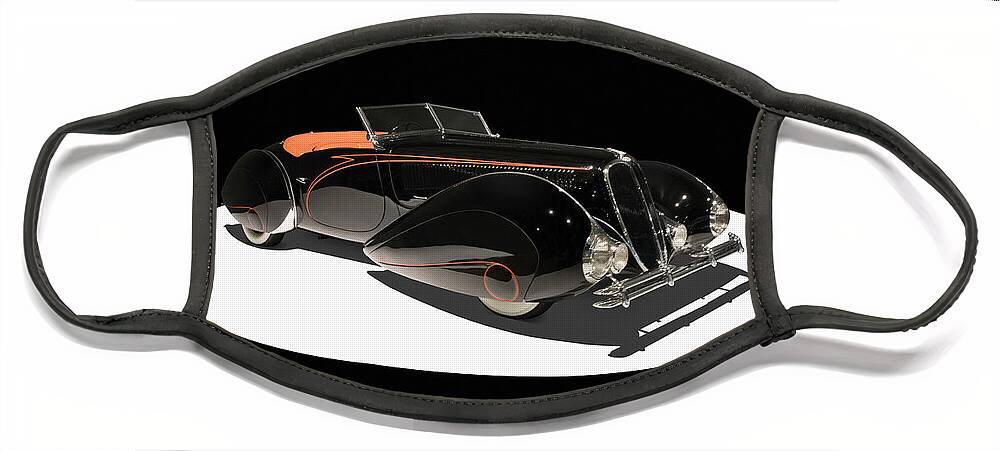Delahaye Face Mask featuring the photograph 1938 Delahaye 135 M Roadster by Mike McGlothlen
