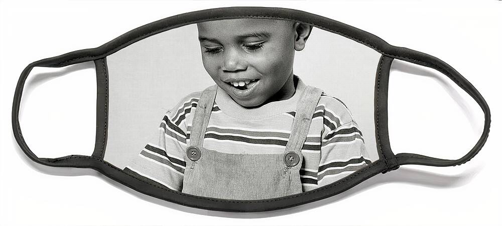 1940s 1950s creative smiling African-American boy toddler sitting