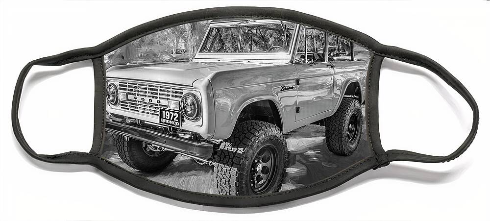 1972 Wind Blue Ford Bronco Face Mask featuring the photograph 1972 Wind Blue Ford Bronco X109 by Rich Franco