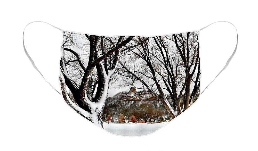 Snow Face Mask featuring the photograph 1st Snowfall with Sugarloaf by Susie Loechler