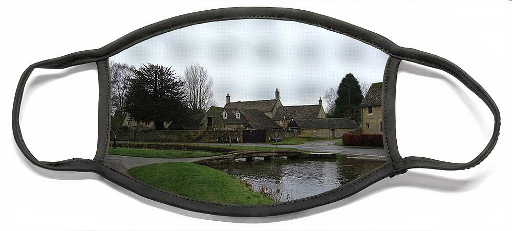 Bourton On The Water Face Mask featuring the photograph Bourton on the Water by Roxy Rich