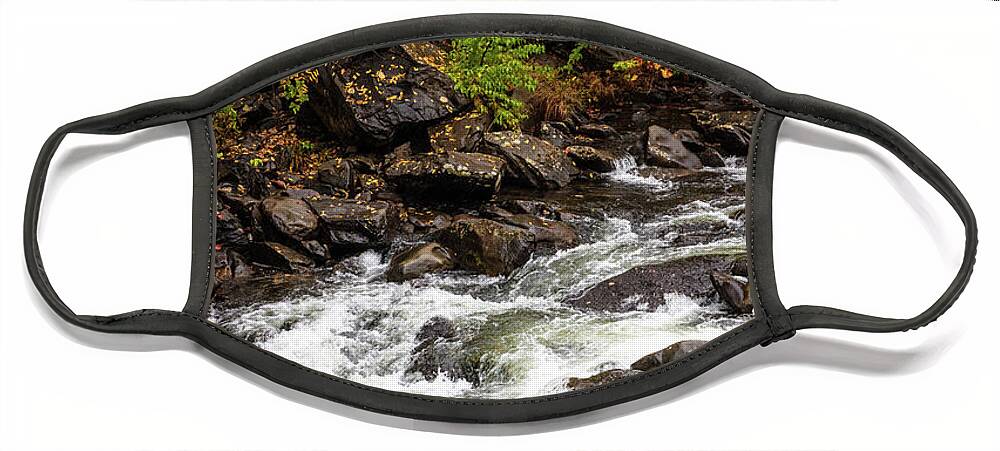 Carolina Face Mask featuring the photograph Cheoah River Cascades #2 by Debra and Dave Vanderlaan