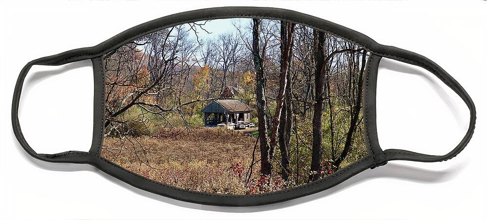 Landscape Face Mask featuring the photograph Mill at Daniel Boone Homestead, PA #2 by Susan Jensen