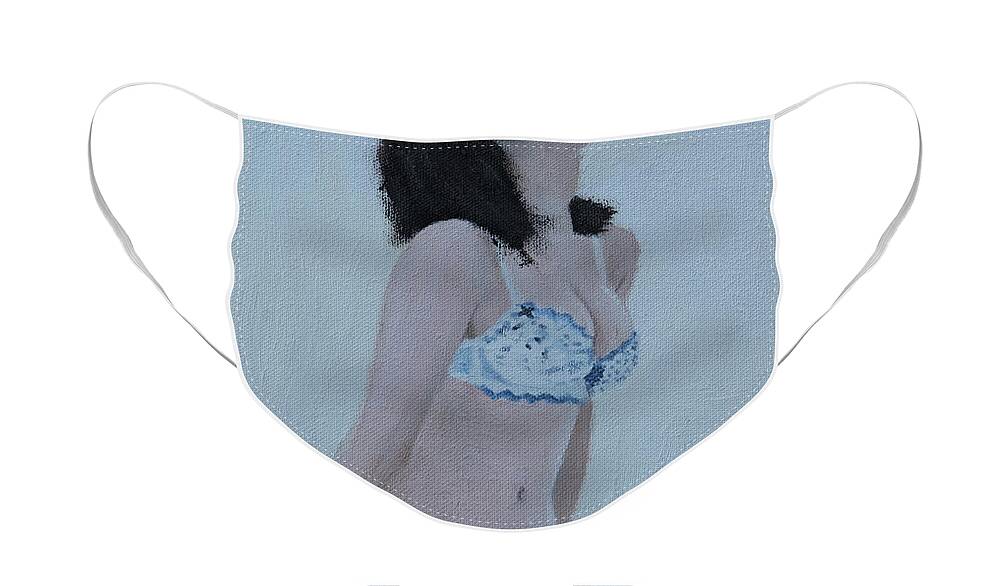 Lingerie Face Mask featuring the painting New Hope #2 by Masami IIDA