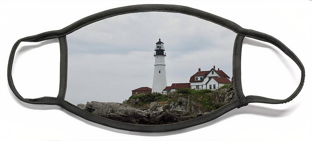 Lighthouse Face Mask featuring the photograph Portland headlight by Annamaria Frost