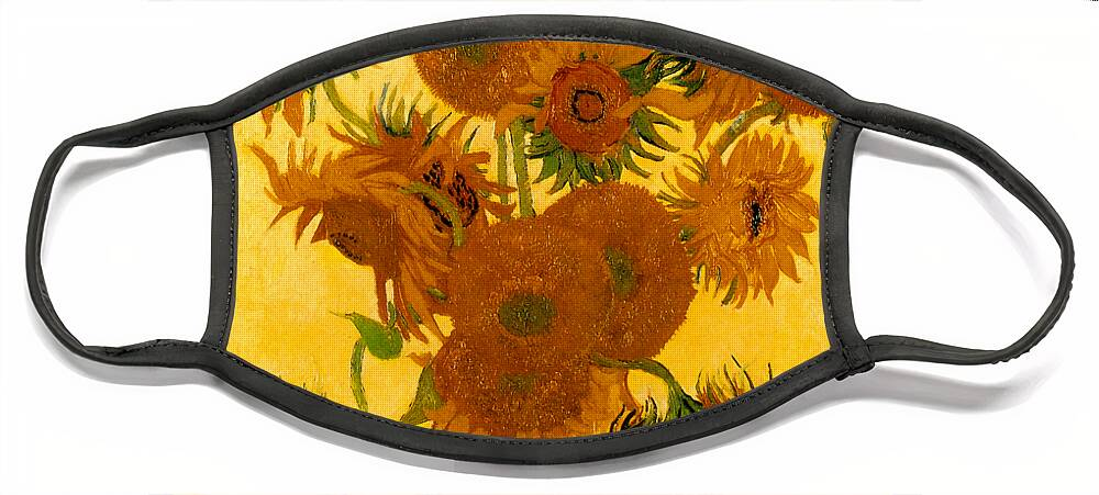 Van Gogh Face Mask featuring the painting Sunflowers 1888 by Vincent van Gogh