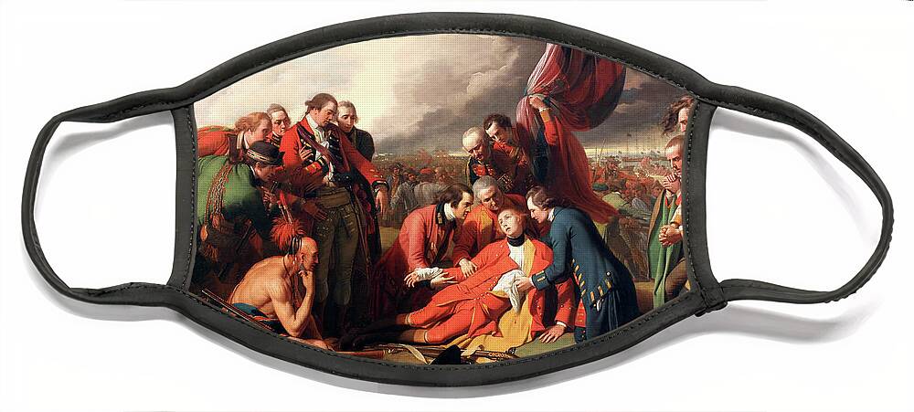 The Death Of General Wolfe Face Mask featuring the painting The Death of General Wolfe #2 by Benjamin West
