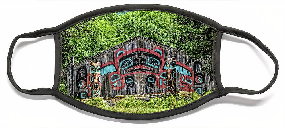 Totem Poles Face Mask featuring the photograph Totem Heritage Center Ketchikan Alaska 3 #2 by Barbara Snyder