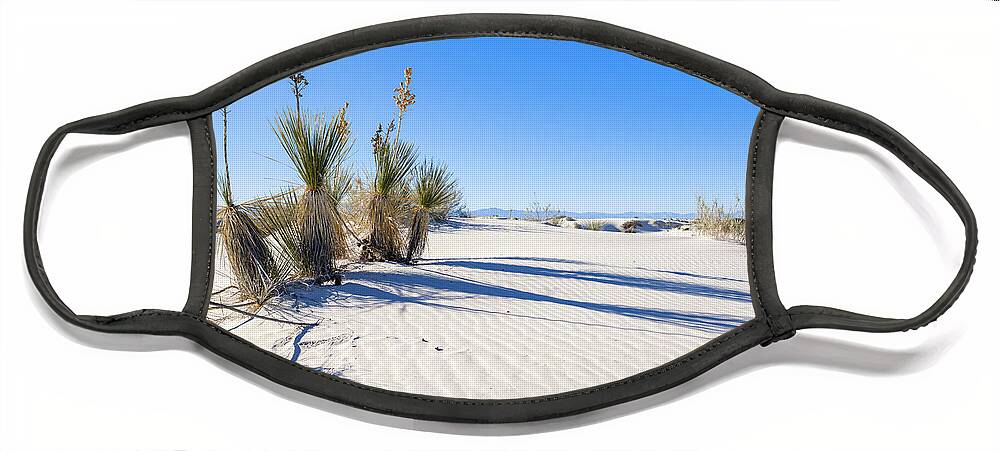 Chihuahuan Desert Face Mask featuring the photograph White Sands Gypsum Dunes #2 by Raul Rodriguez