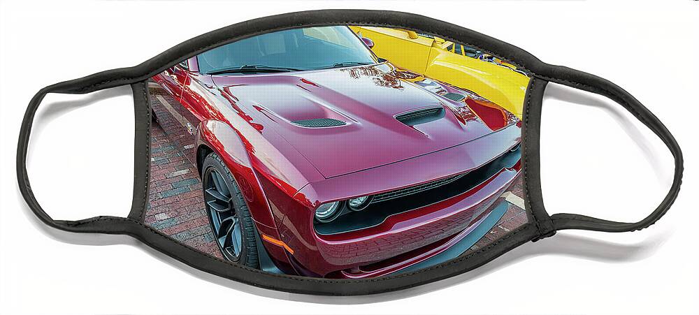 2021 Octane Red Dodge Charger Scat Pack 392 Face Mask featuring the photograph 2021 Octane Red Dodge Challenger Scat Pack 392 X100 #2021 by Rich Franco