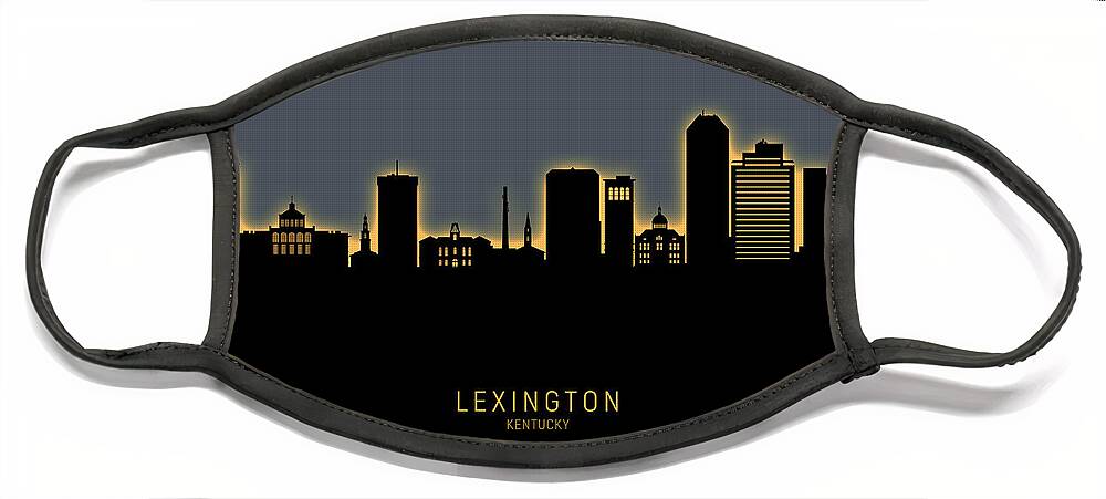 Lexington Face Mask featuring the digital art Lexington Kentucky Skyline #16 by Michael Tompsett