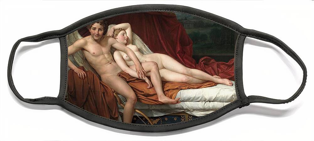 Cupid And Psyche Face Mask featuring the painting Cupid and Psyche #3 by Jacques-Louis David