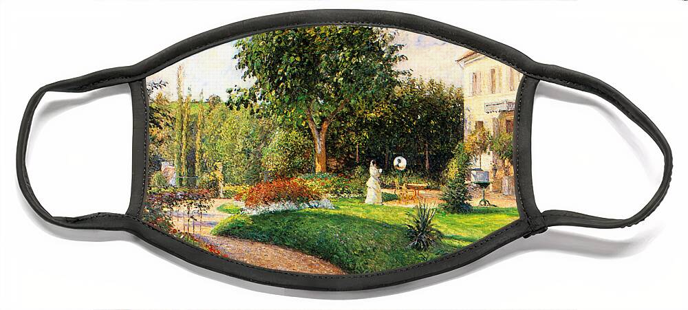 Camille Face Mask featuring the painting The Garden of Les Mathurins at Pontoise #3 by Camille Pissarro