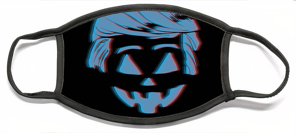 Cool Face Mask featuring the digital art 3D Trumpkin Make Halloween Great Again by Flippin Sweet Gear