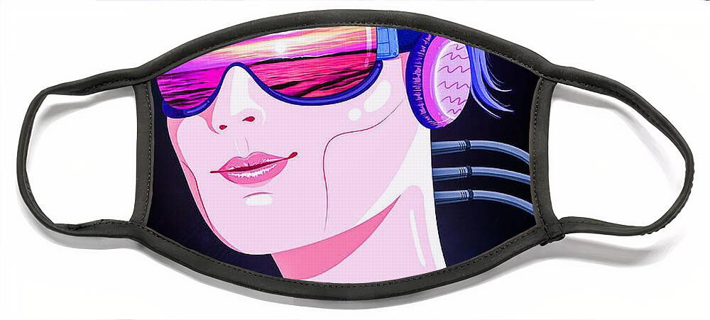 Cyberpunk 2077 Face Mask featuring the digital art Cyberpunk 2077 #4 by Trang Vo