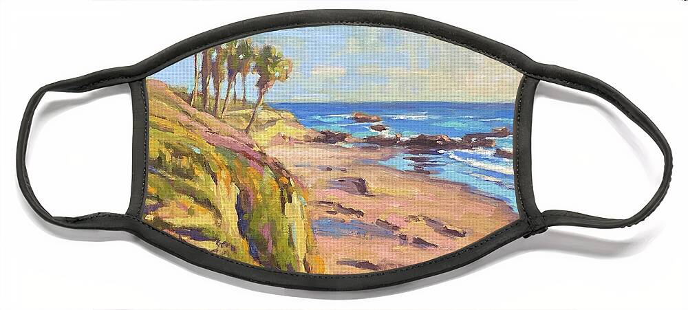 Picnic Face Mask featuring the painting Late Afternoon at Picnic Beach by Konnie Kim