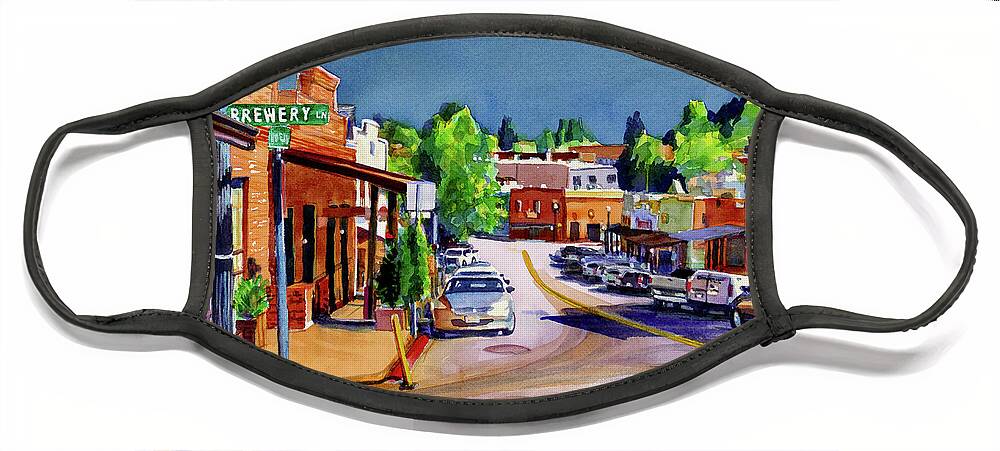 Placer Arts Face Mask featuring the painting #492 Brewery Lane #492 by William Lum