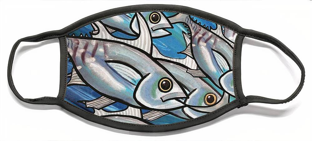 Fish Face Mask featuring the painting 7 from 3 Fish by Joan Stratton