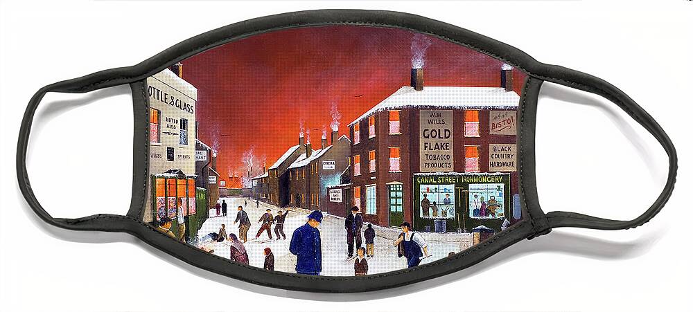 England Face Mask featuring the painting Blackcountry Village Community - England by Ken Wood