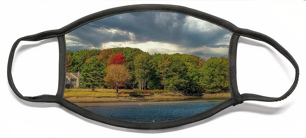 Kennebunkport Face Mask featuring the photograph A Beautiful Fall Day by Penny Polakoff