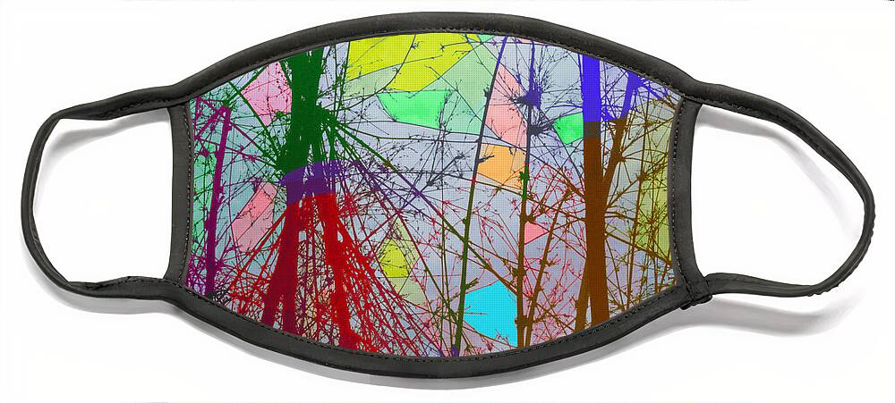 Abstract Face Mask featuring the painting A Forest Of Colors by Beautiful Nature Prints