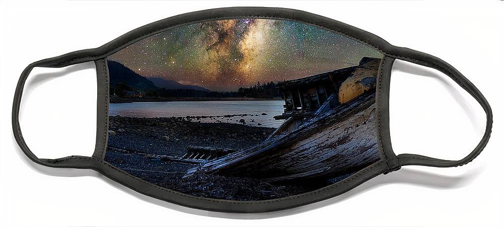 Craig Face Mask featuring the photograph A Milkyway Boat wreck by Bradley Morris