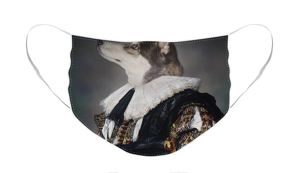 Husky Face Mask featuring the photograph A Nobleman by Rebecca Cozart