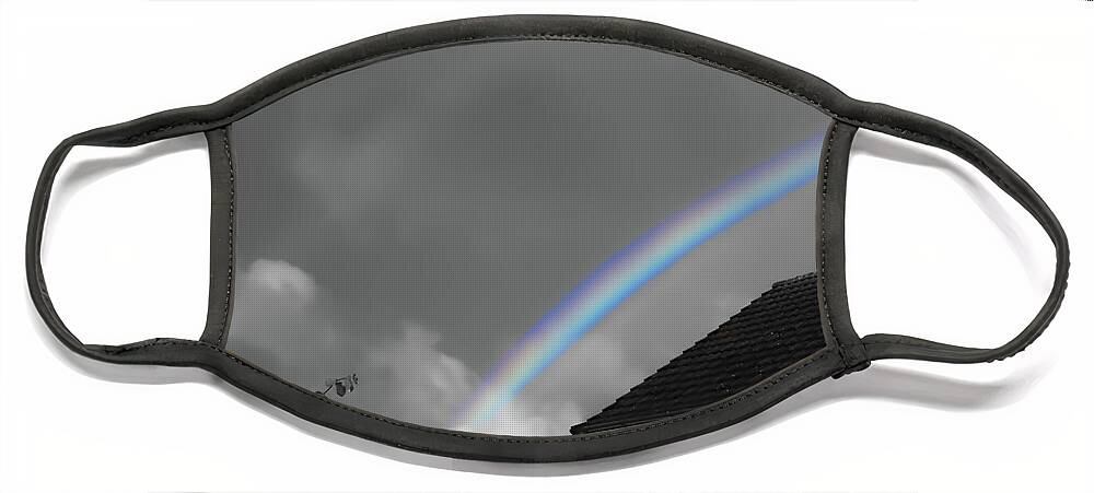 Manchester Face Mask featuring the photograph A Rainbow over Langley, Middleton, by Pics By Tony