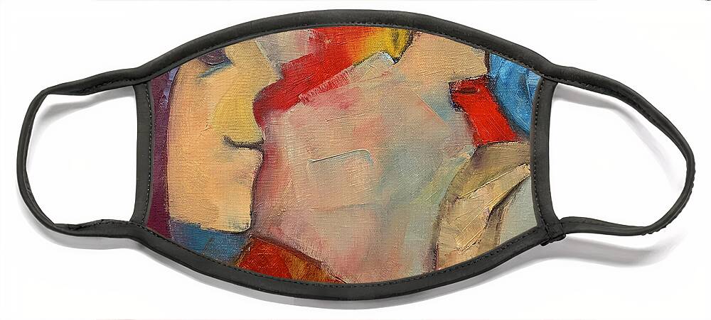 Figurative Face Mask featuring the painting A twirling of trills by Suzy Norris