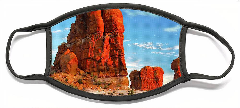 Desert Face Mask featuring the photograph A Walk Through Arches National Park 5 by Mike McGlothlen