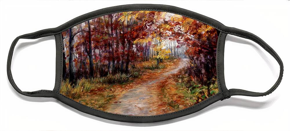 Landscape Face Mask featuring the painting A Walk To Remember by Mary Giacomini