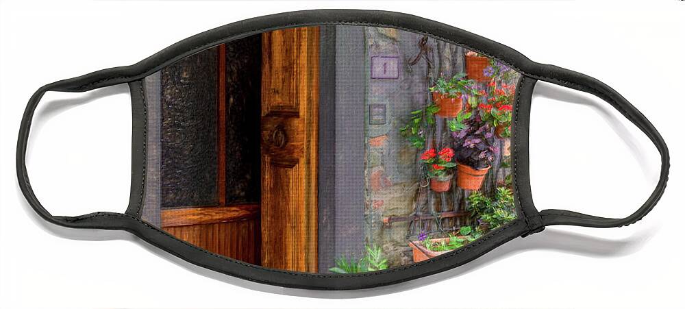 Tuscany Face Mask featuring the photograph A Warm Tuscan Welcome by Marcy Wielfaert
