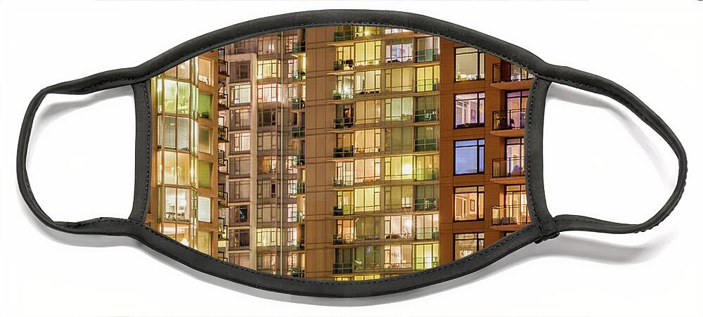 Abstract Face Mask featuring the photograph Abstract Apartment Buildings by Rick Deacon