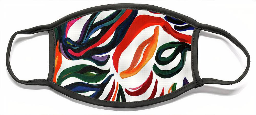 Abstract Face Mask featuring the painting Abstract Birds by Ida Mitchell