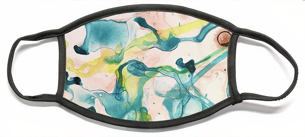 Aqua Face Mask featuring the painting Abstract II by Liana Yarckin