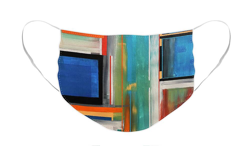 Geometric Face Mask featuring the painting Abstract IV by Crystal Stagg
