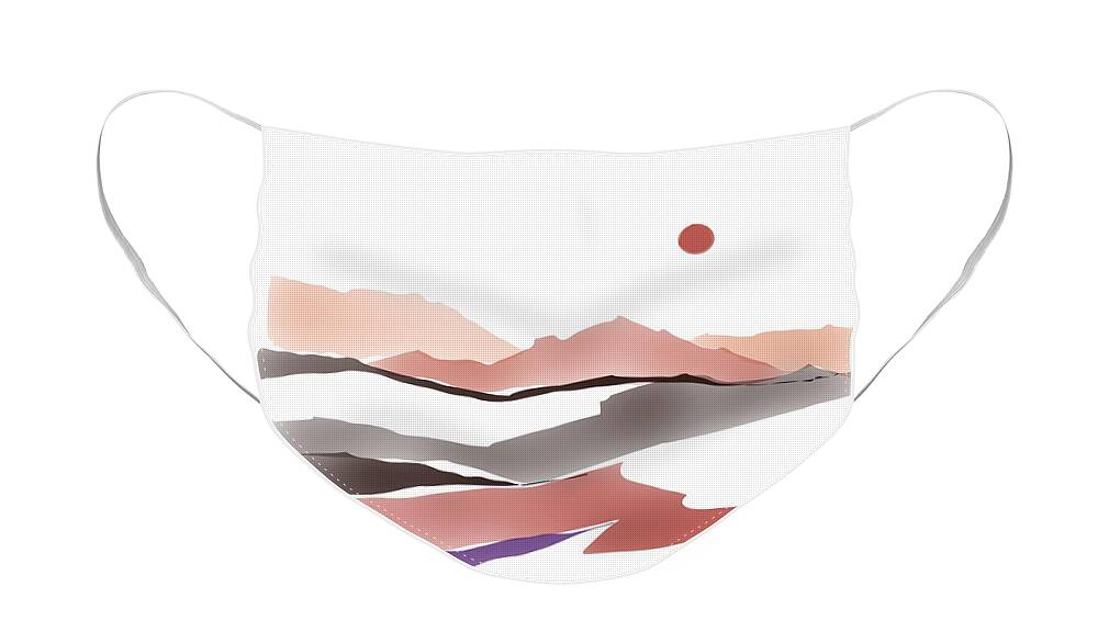 Southwestern Face Mask featuring the painting Abstract Rocks by Luisa Millicent