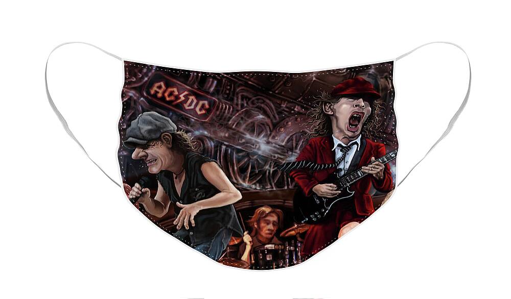 Ac/dc Face Mask featuring the digital art Ac/dc by Andre Koekemoer